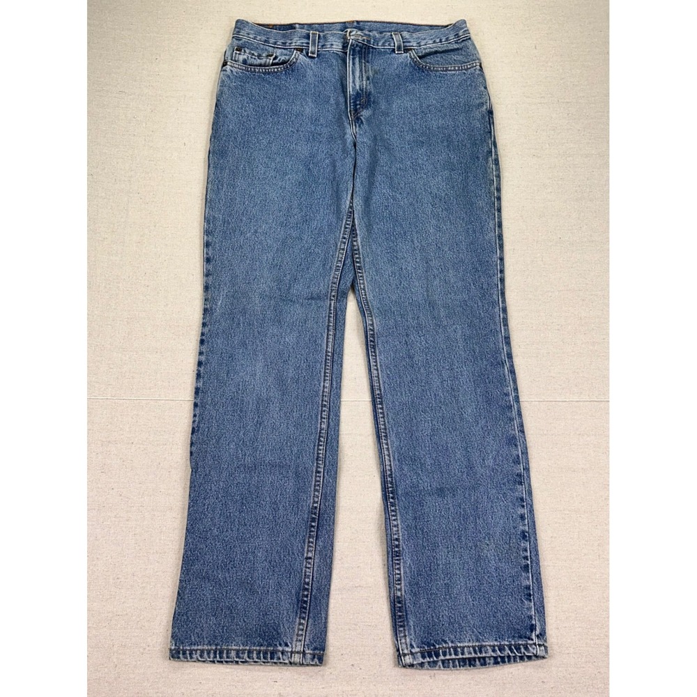 VINTAGE Levi's 505 Women's 14 Mis Straight Leg Denim Jeans USA MADE Y2K Low Rise